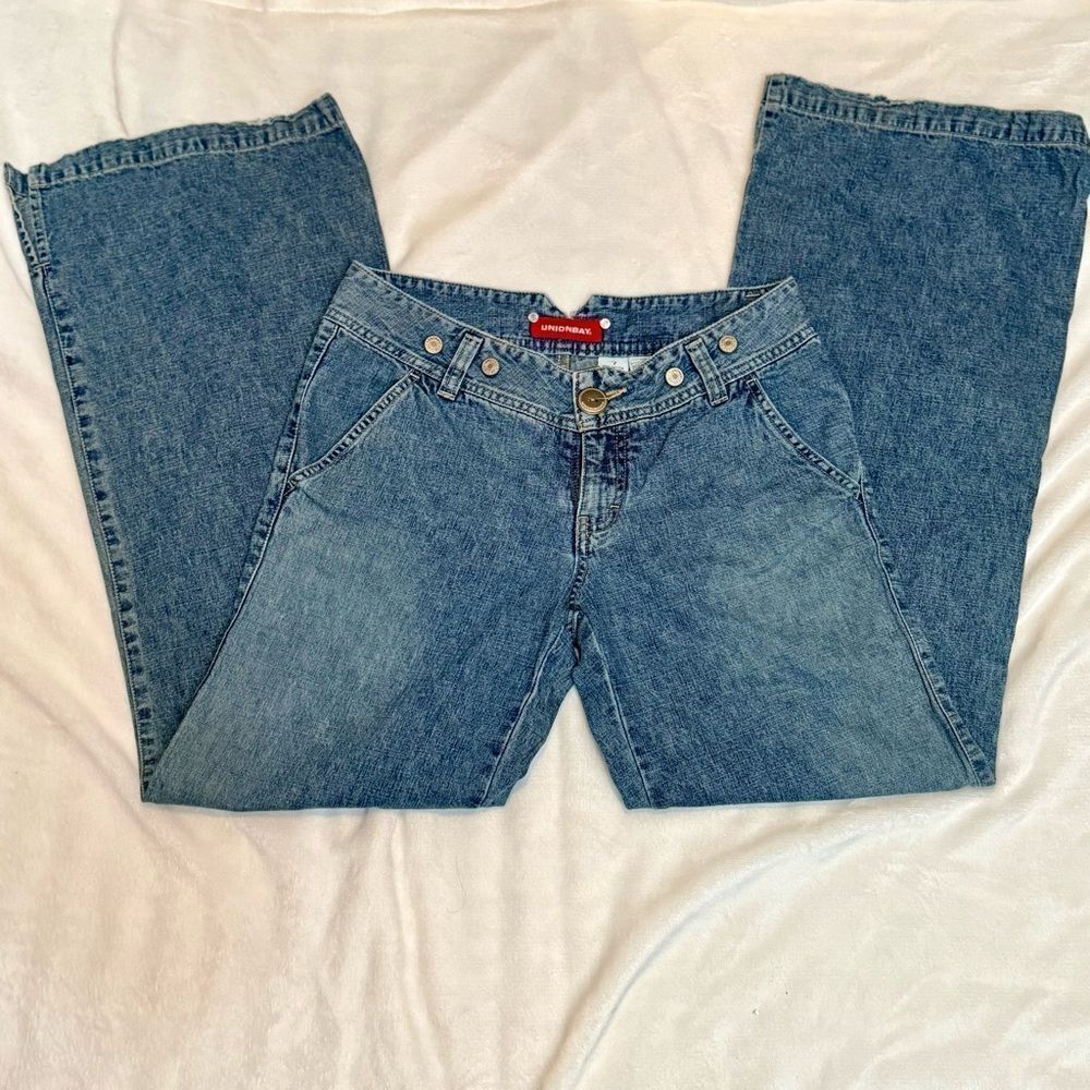 Vintage UNIONBAY Classic Blue Low-Rise Denim Wide Leg Jeans